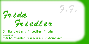 frida friedler business card